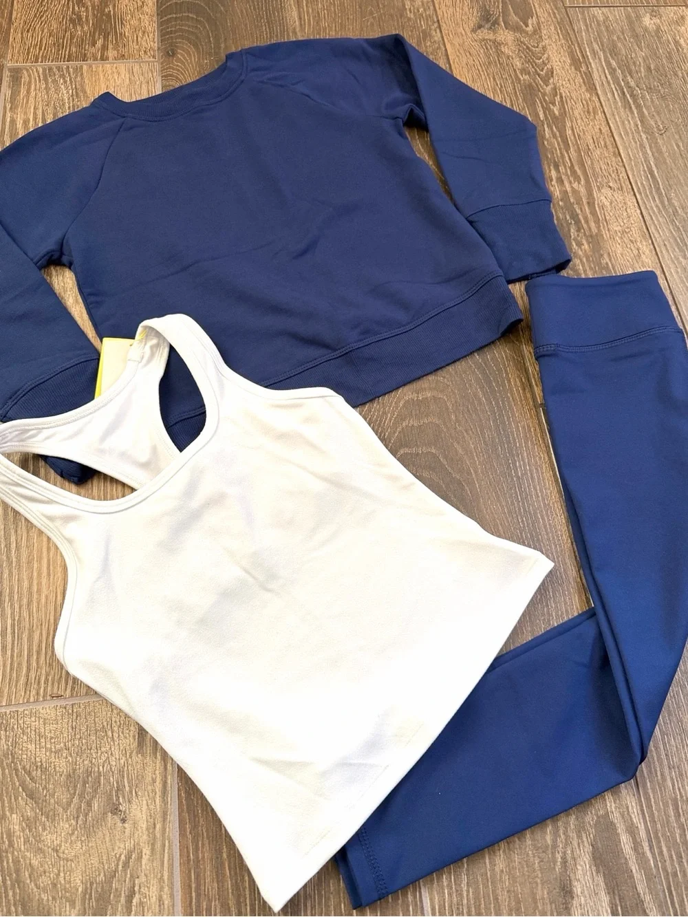 J.Crew Girls’ Navy Active Crewneck Sweatshirt/ Active Legging/ Racerback Tank—XS